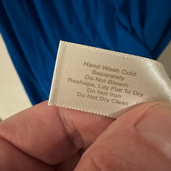 NWT M BOSTON PROPER Blue Rhinestone pleated lightweight woman tank top coastal - Picture 7 of 12